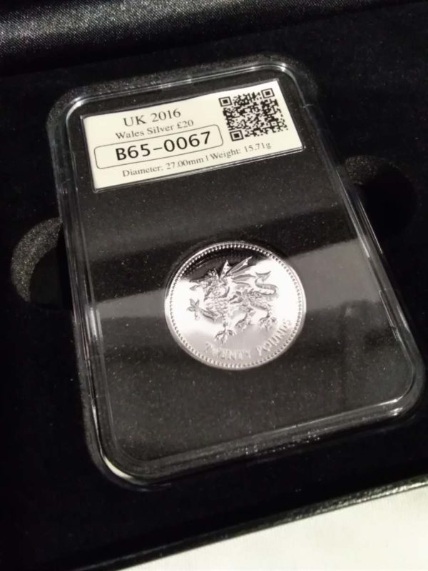 lot 139 cased sterling silver Welsh £20 coin – slabbed - Image 5