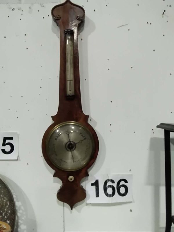 lot 166  Wheel barometer ( needs a repair at back )