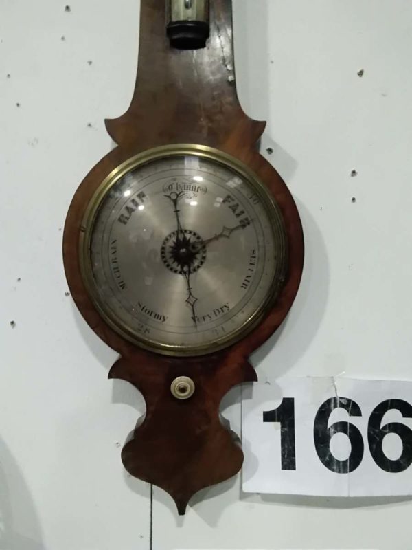 lot 166  Wheel barometer ( needs a repair at back ) - Image 2