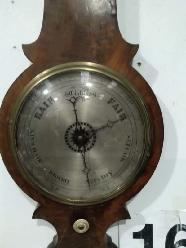 lot 166  Wheel barometer ( needs a repair at back ) - Image 9