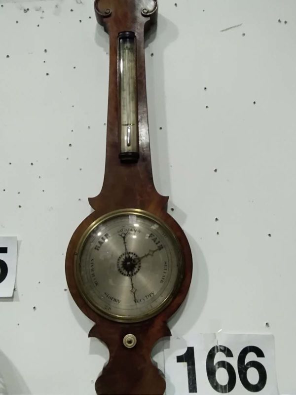 lot 166  Wheel barometer ( needs a repair at back ) - Image 6