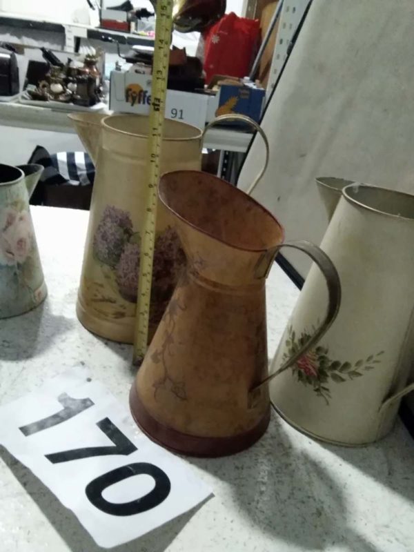 lot 170 selection of metal jugs - Image 8