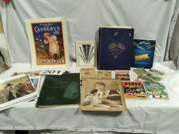 lot 201 vintage books, postcards & photocopy pictures