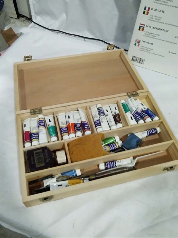 lot 204 artist canvas pad, paint box & contents, etc. - Image 5