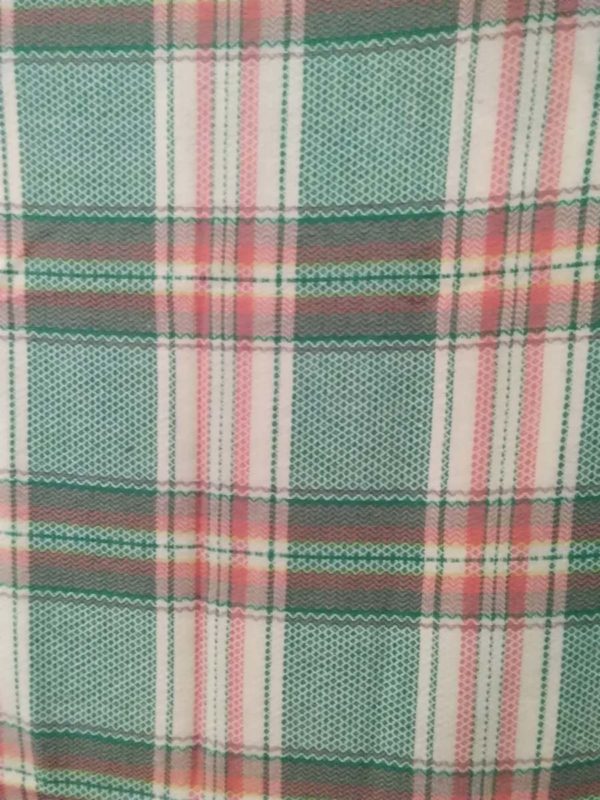 lot 209 vintage checked pink & green Welsh blanket - Image 2