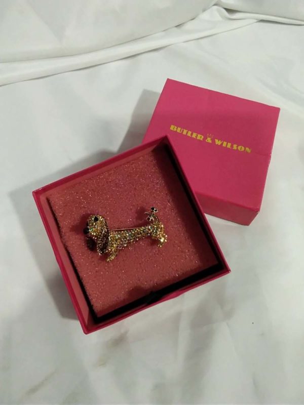 lot 220 boxed Butler & Wilson Dachshund crystal brooch