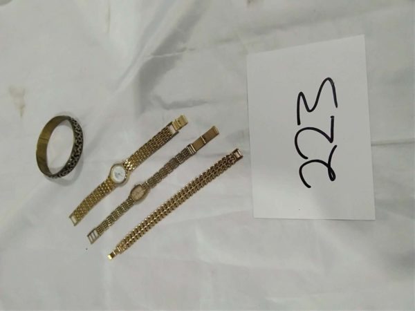 lot 223 ladies watches x2 ( one marked 18k plate Rolex) & 2x bracelets - Image 6