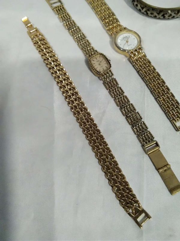 lot 223 ladies watches x2 ( one marked 18k plate Rolex) & 2x bracelets - Image 3