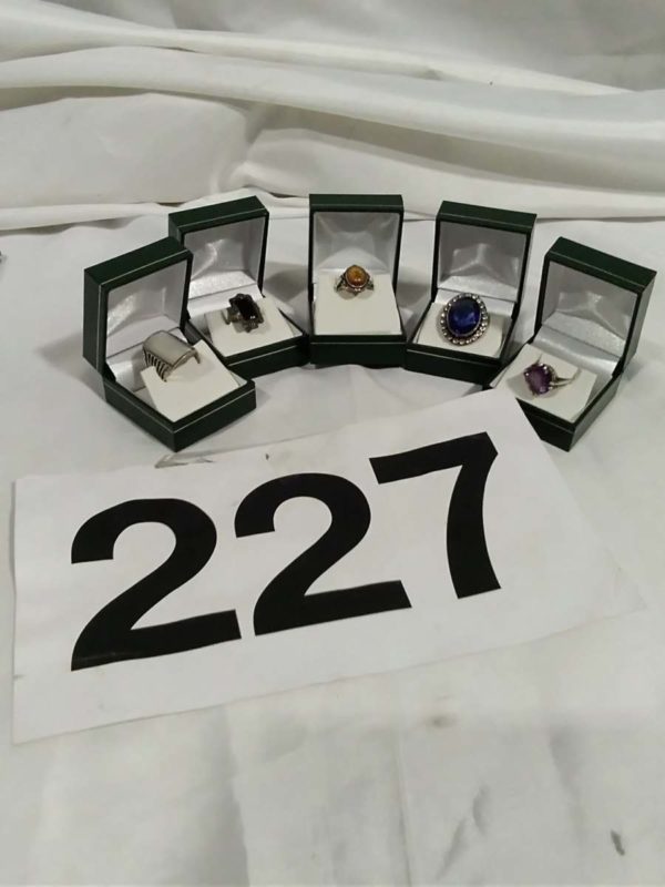 lot 227 5x sterling silver stone set rings (boxes not included) - Image 2