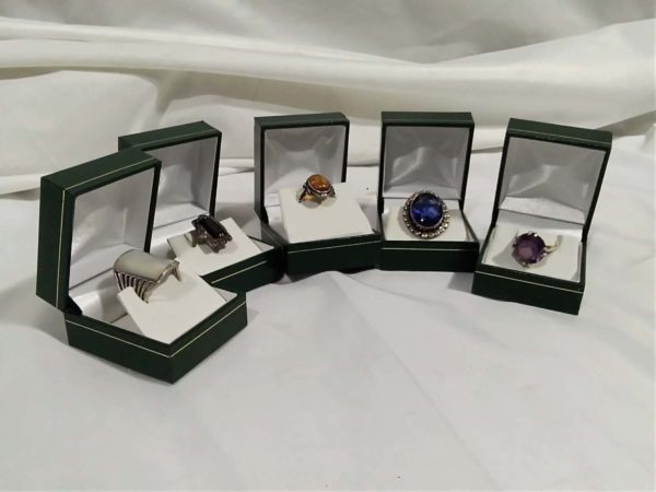 lot 227 5x sterling silver stone set rings (boxes not included)