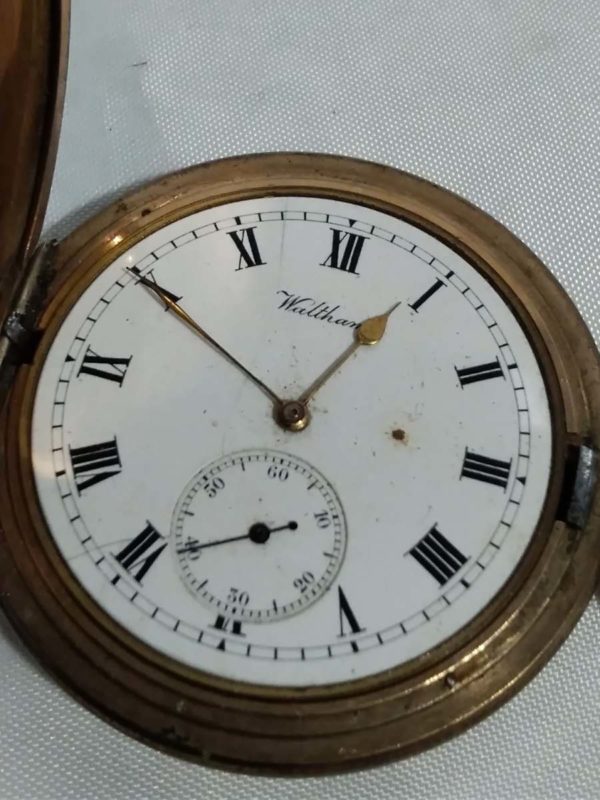 lot 231 gold plated full Hunter pocket watch ( spares /repairs) - Image 5