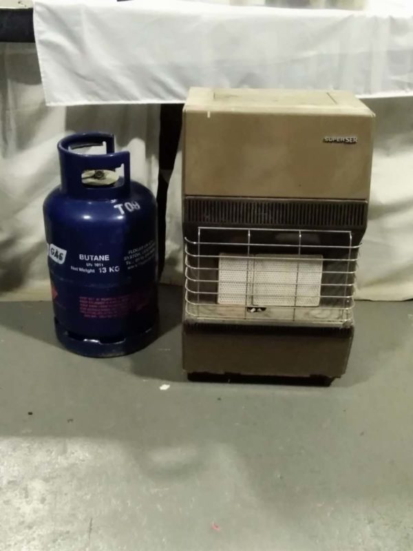 lot 241 Calor gas fire (brown) with regulator & gas bottle