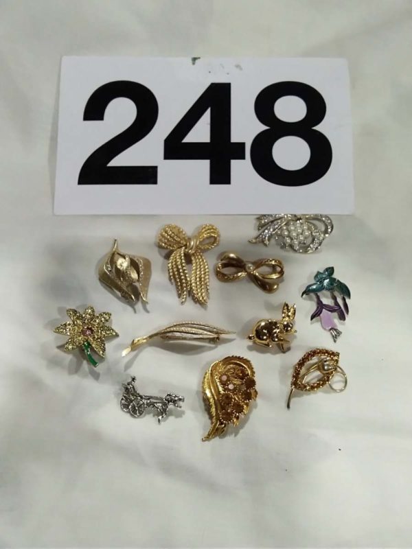 lot 248 11 brooch’s - Image 2