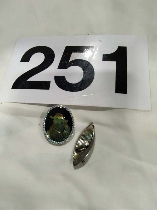 lot 251 Abalone shell brooches - Image 2