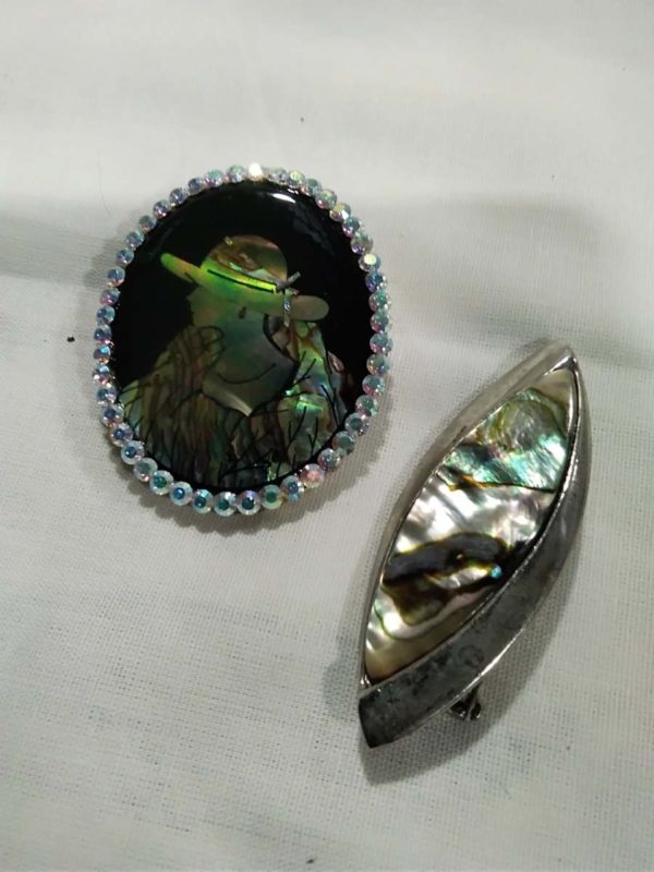 lot 251 Abalone shell brooches