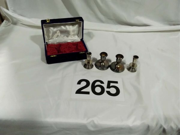 lot 265 2 pairs of candle sticks – Cased set marked india