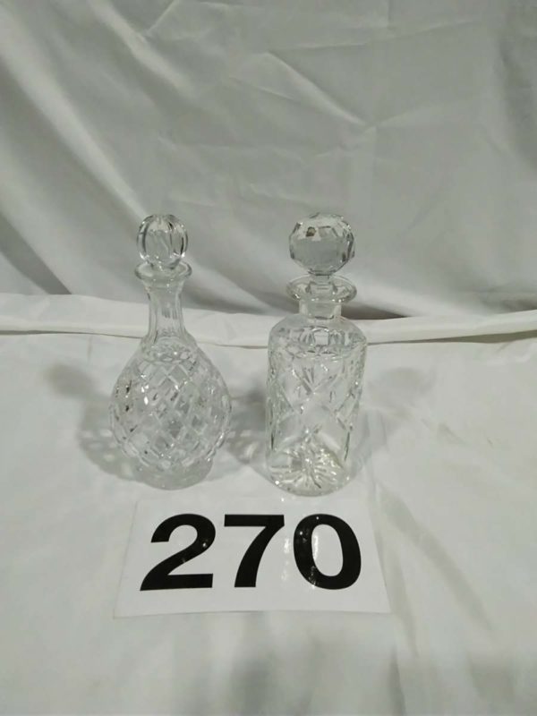 lot 270 2 crystal glass decanters - Image 2