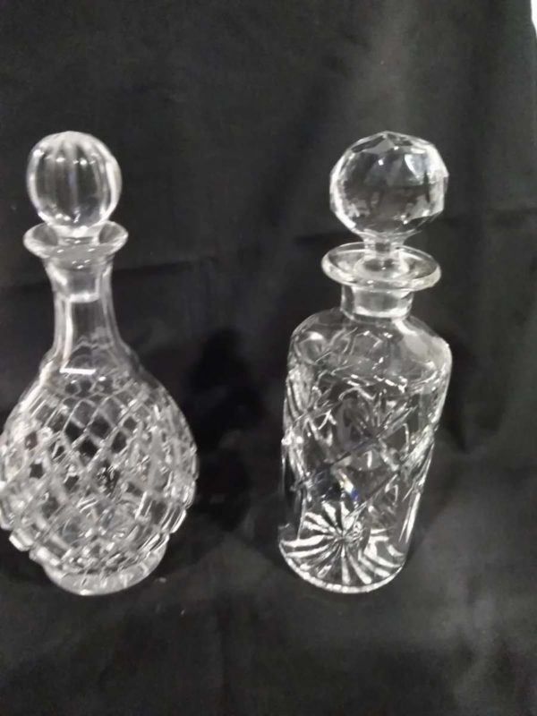 lot 270 2 crystal glass decanters