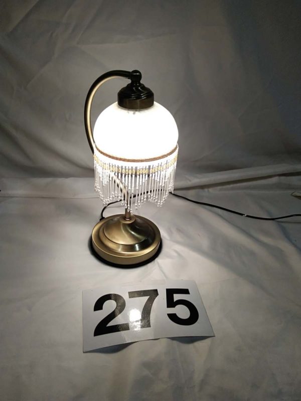 lot 275 touch lamp with glass shade & bulb