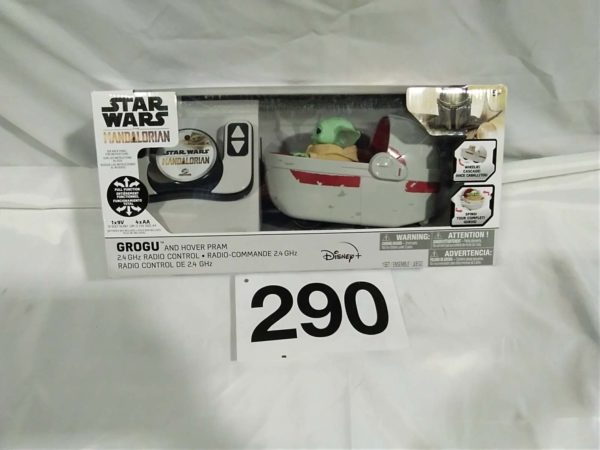 lot 290 Star Wars The Mandalorian ” Grogu & Hover pram” in sealed box