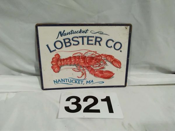 lot 321 metal Lobster sign