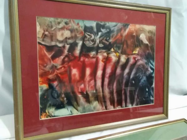 lot 323 watercolour Trees & Arcyliic Mussel shells - Image 2