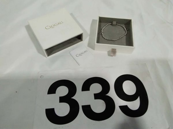 lot 339 boxed CLOGAU sterling silver bee bracelet & COA