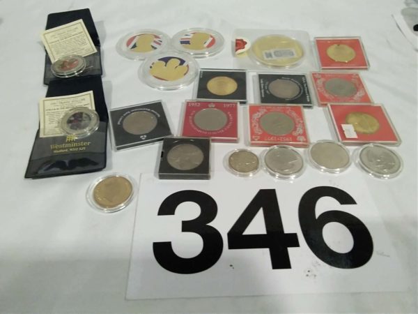 lot 346 various coins including commemorative