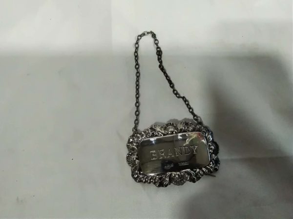 lot 348 vintage sterling silver decanter label-brandy - Image 3