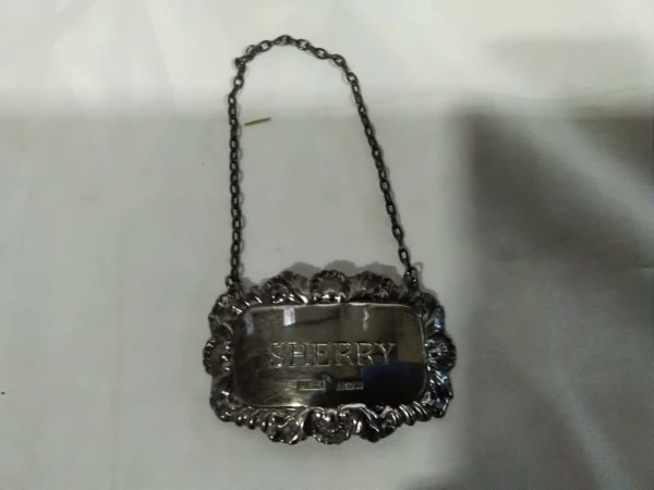 lot 349 vintage sterling silver decanter label-sherry - Image 5