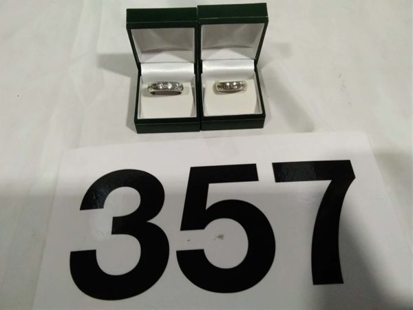 lot 357 pair of sterling silver Welsh wedding rings/bands (boxes not included) - Image 2