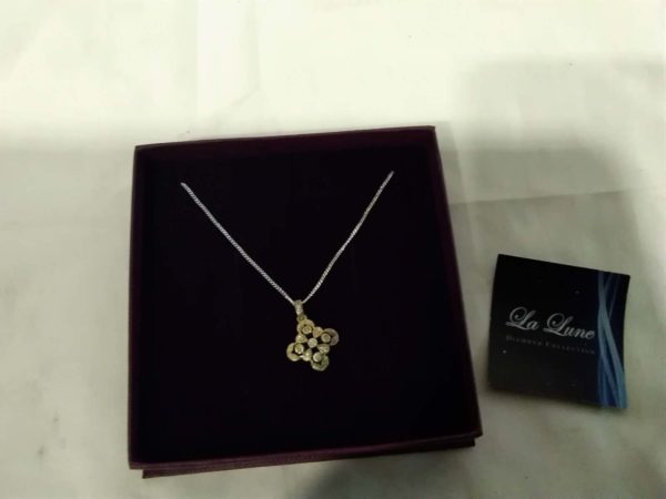 lot 361 boxed sterling silver diamond pendant necklace - Image 5