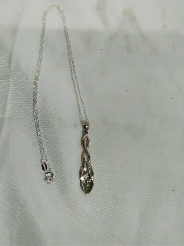 lot 363 sterling silver Welsh love spoon pendant necklace