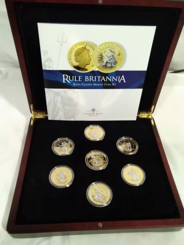 lot 380 Rule Britannia Seven golden majesty coin set complete