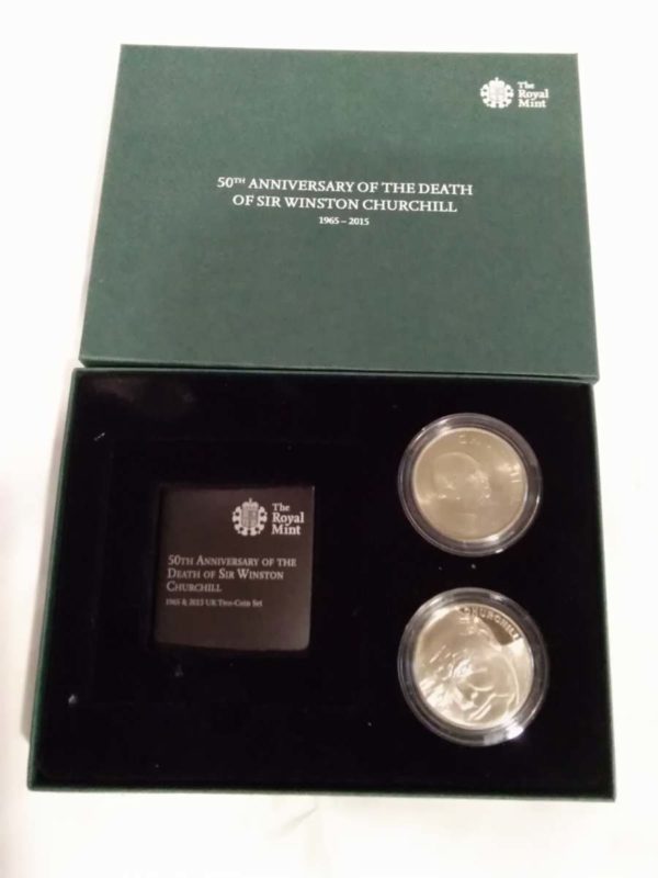 lot 384 Royal Mint 50th Anniversary of the Death of Churchill coin set