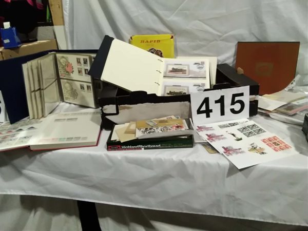 lot 415 Loose stamps, stamp albums & books