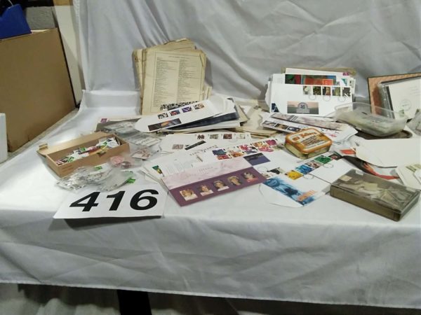 lot 416 loose stamps & first day covers