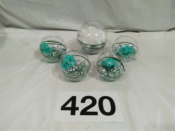 lot 420 table center pieces 4 small 1 large - Image 2