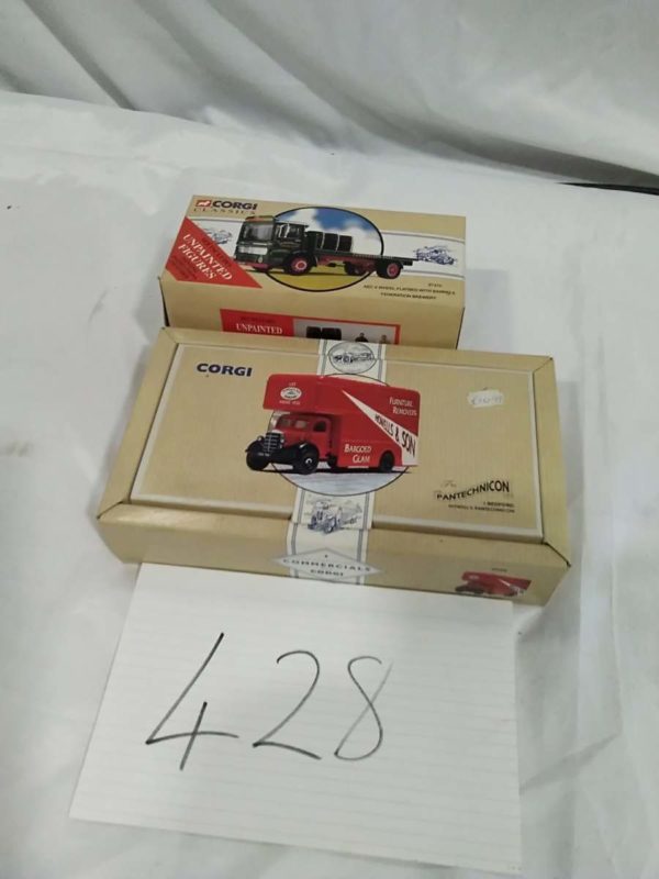 lot 428 Corgi Bedford removals & flatbed with barrels - Image 4