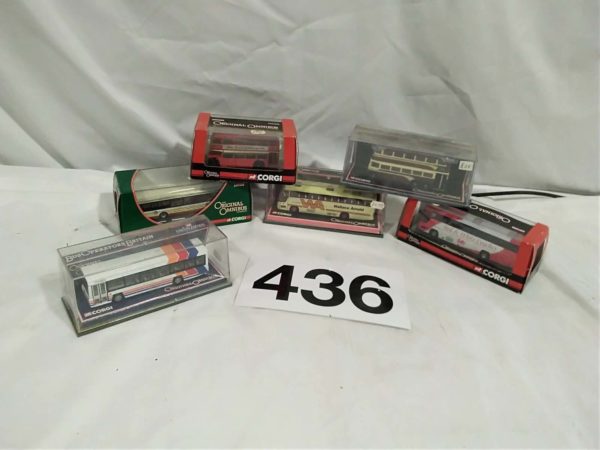 lot 436 6 x boxed Corgi bus models