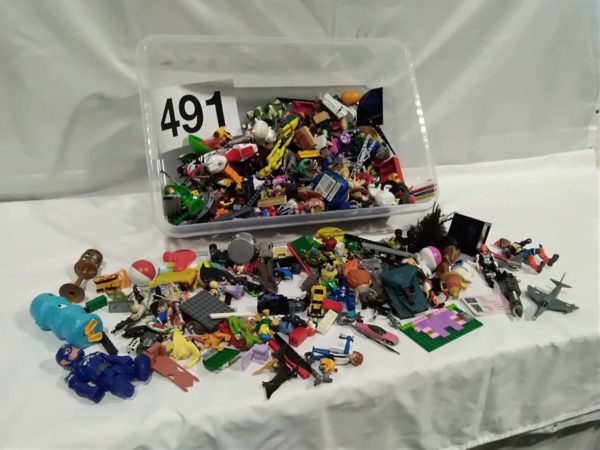 lot 491 assorted children’s toys, cards, figures, lego etc