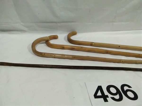 lot 496 3 walking sticks & carved thumb stick - Image 6