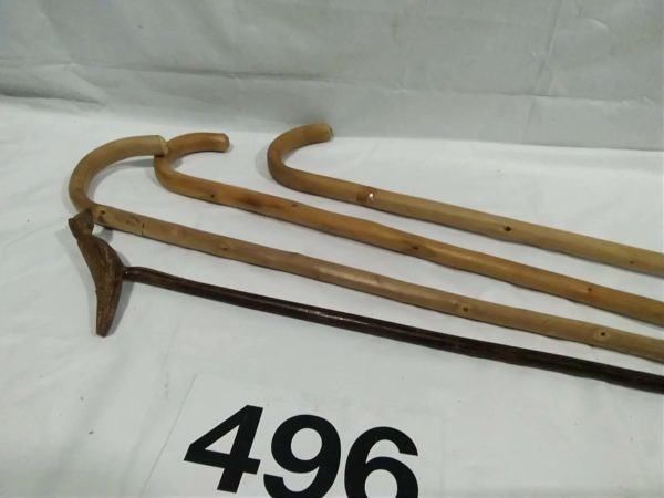 lot 496 3 walking sticks & carved thumb stick - Image 4