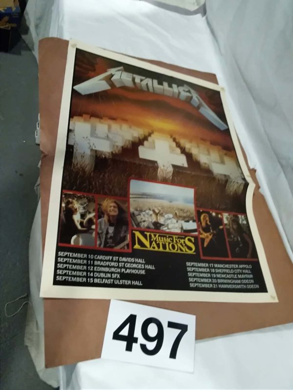 lot 497 Retro Metallica tour poster