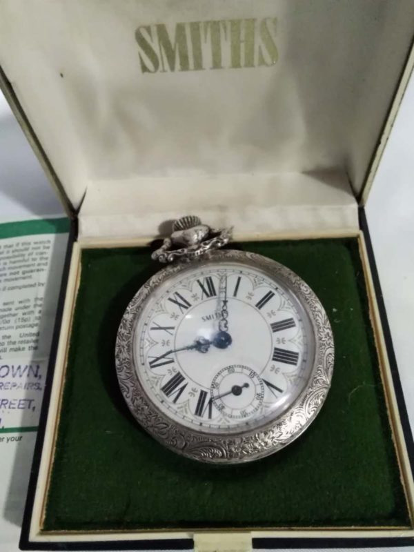 lot 505 Vintage Smiths pocket watch – original case & paperwork - Image 5