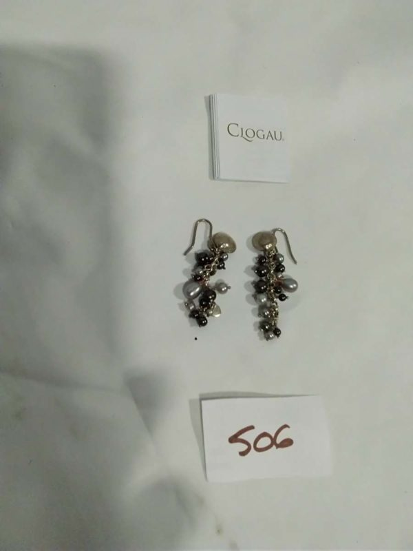 lot 506 Clogau sterling silver & pearl Beachcomber Earrings & COA