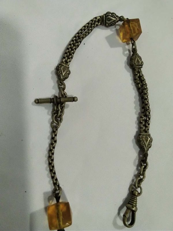 lot 508 Antique Victorian ladies Albertina pocket watch chain - Image 3