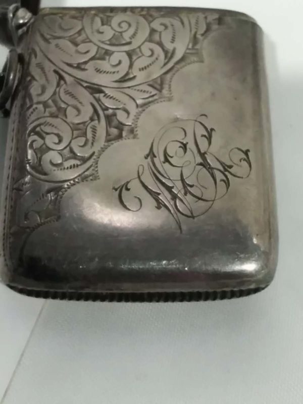 lot 516 large antique sterling silver vesta case / match safe - Image 5