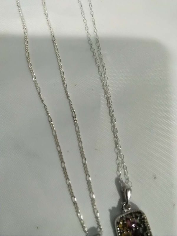 lot 518 2x sterling silver pendant necklaces - Image 3