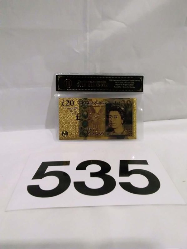 lot 535 99.9% pure 24K  carat gold laboratory test report – gold banknote - Image 2